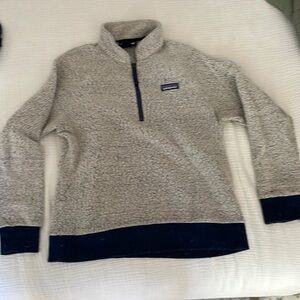 Patagonia Gray and Black Zip Up Sweater
